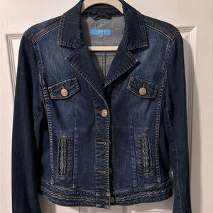 Escada Sport Dark Blue Jean Jacket with Braided Accents